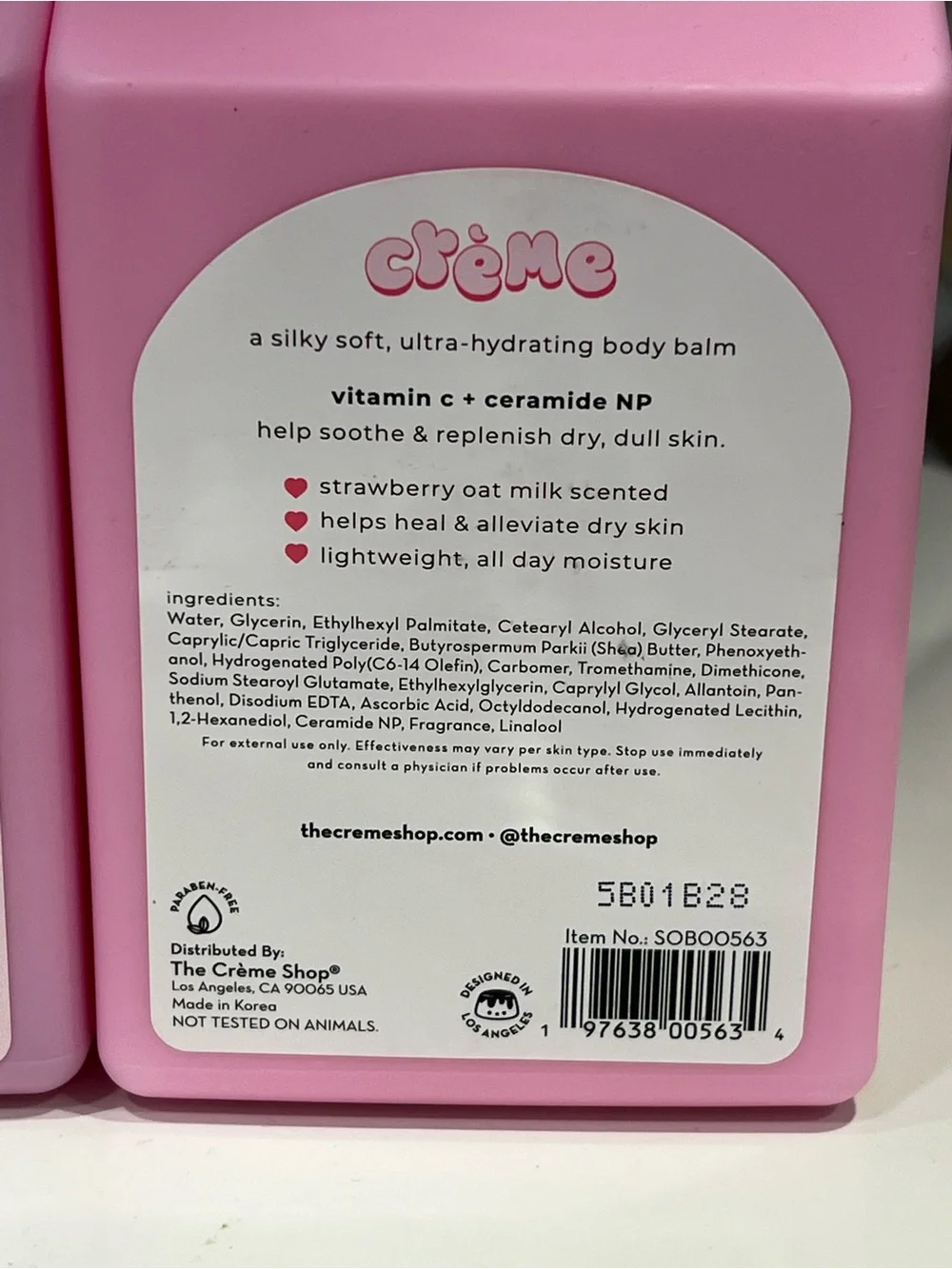 2 Items🍓Strawberry Oat Milk Body Cleanser & Balm (Pink)